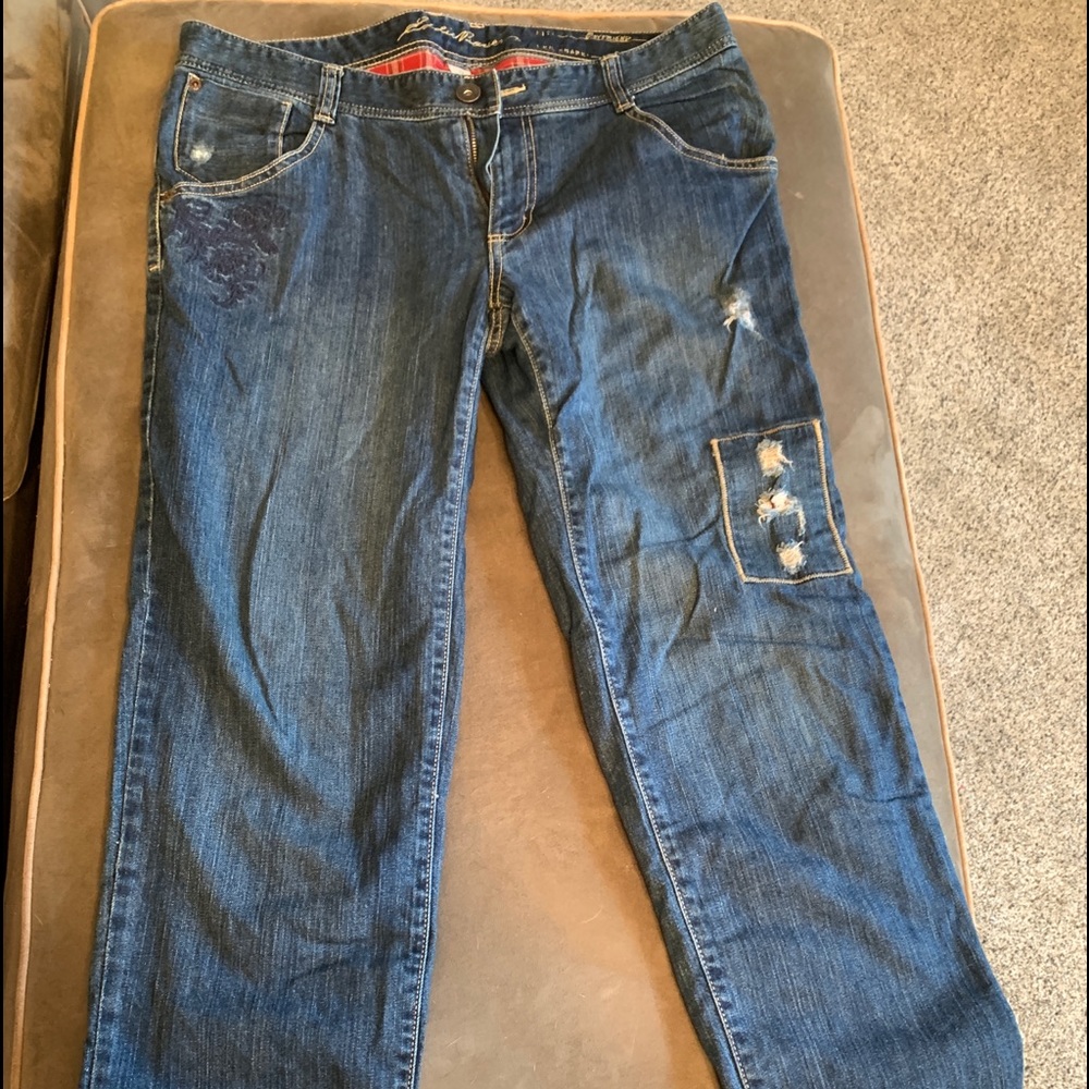 Eddie Bauer womens boyfriend flannel lined jeans